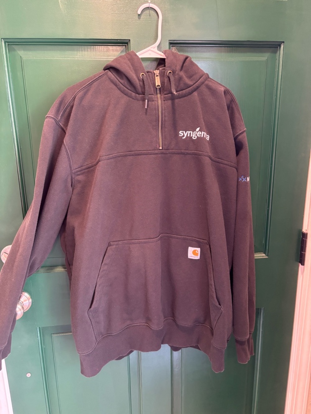 Syngenta x Carhartt Hooded Black Half-Zip Sweatshirt